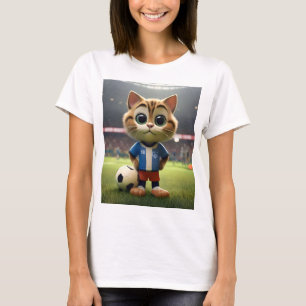 "Purr-fect Striker: The 3D Soccer Cat" T-Shirt