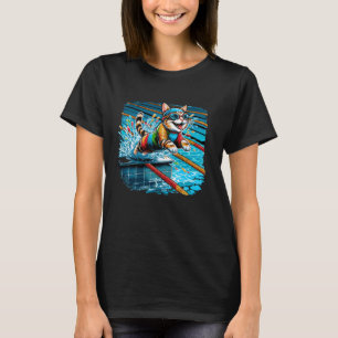 Purr-fect Swimmer Funny Cat Swimming Swim Coach Sw T-Shirt