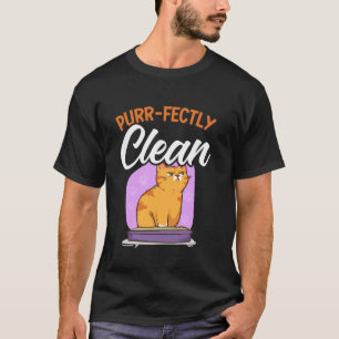 Purr-fectly Clean Funny Bathing Cat Meme Shower Ca T-Shirt