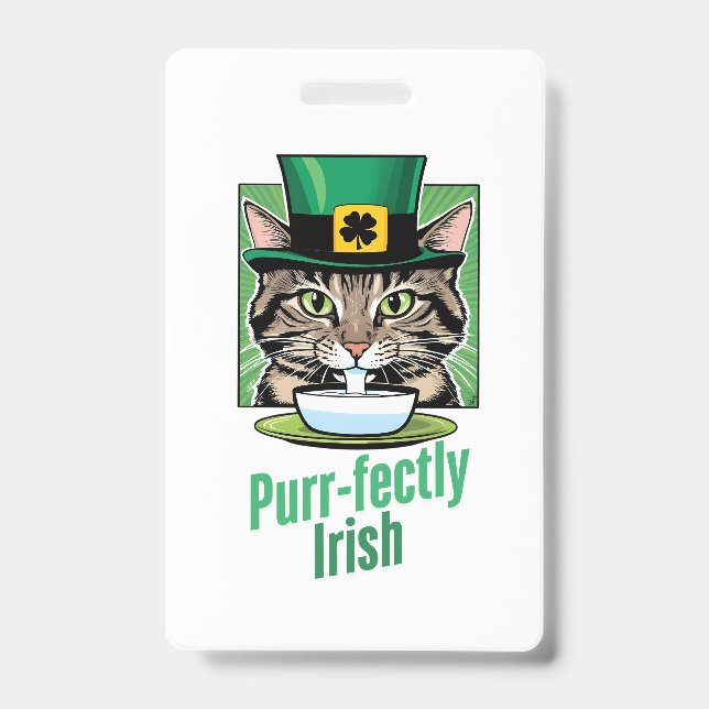 Purr-fectly Irish Badge (Front)