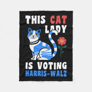 Purr-fectly Kamala This Cat Lady Is Voting Harris Fleece Blanket