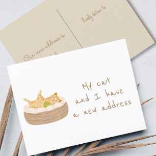 Purr-fectly Moved, Our New Address Postcard