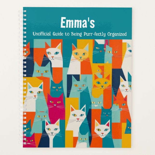 Purr-fectly Organized Cat Notebook Planner (Front)
