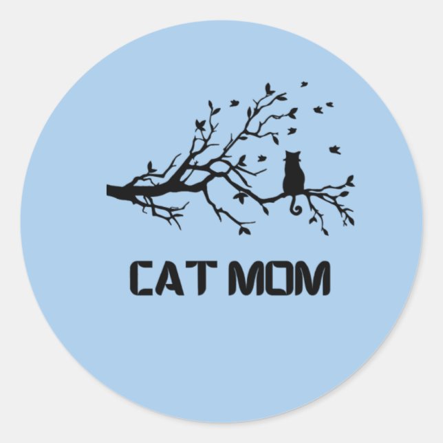  "Purr-fectly Proud Cat Mom" Classic Round Sticker (Front)