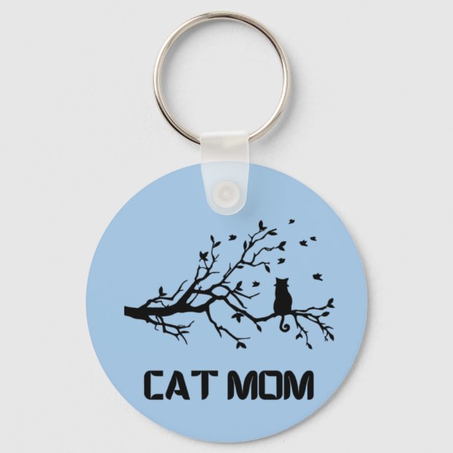 "Purr-fectly Proud Cat Mom" Keychain (Front)