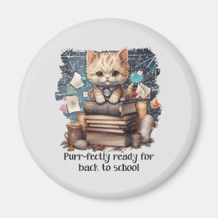 Purr-fectly Ready For Back To School Magnet