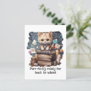 Purr-fectly Ready For Back To School Postcard
