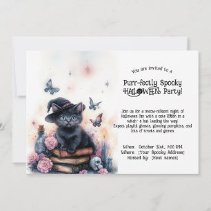 🐈⬛Purr-fectly Spooky Halloween Party Invitation