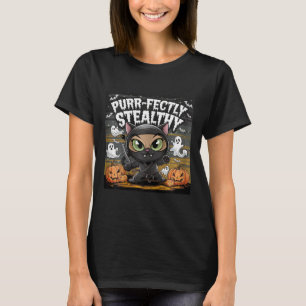 Purr-fectly Stealthy Halloween Ninja Cat T-Shirt