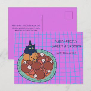 Purr-fectly Sweet & Spooky Halloween Postcard