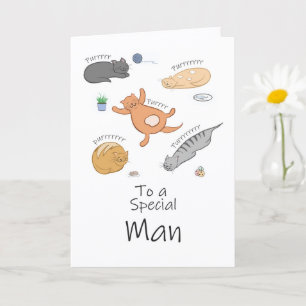 Purr-ific Cat Birthday Card for Him               