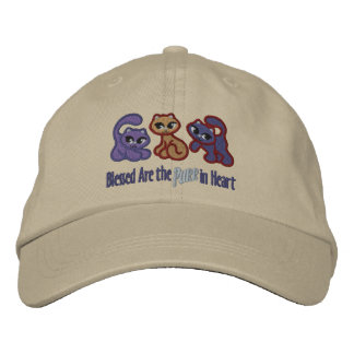 Purr in Heart Embroidered Hat