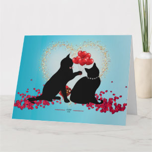 Purr Love - Cat Valentine Balloons - Gift bag Card