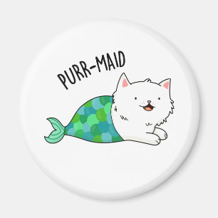 Purr-maid Cute Kitty Cat Mermaid Pun Magnet