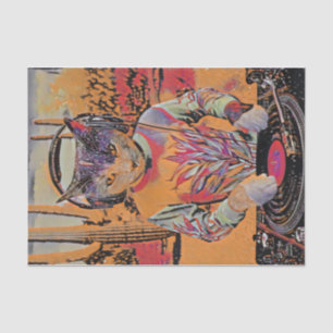 Purr Mix-a-Lot, Dj Kitty Spins Tunes Stylized Tissue Paper