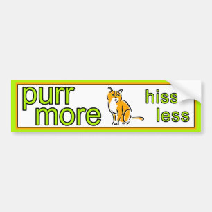 Purr More Hiss Less Bumper Sticker