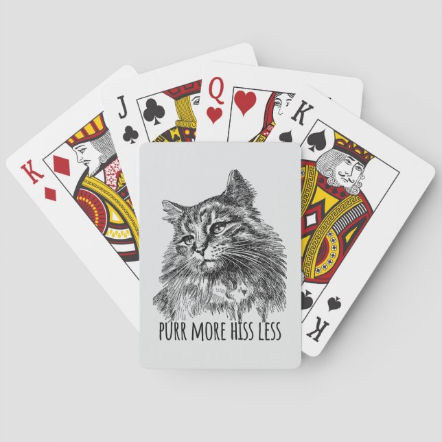 Purr More Hiss Less Pretty Kitty Playing Cards (Back)