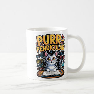 Purr-pendicular Math Cat Pun Coffee Mug