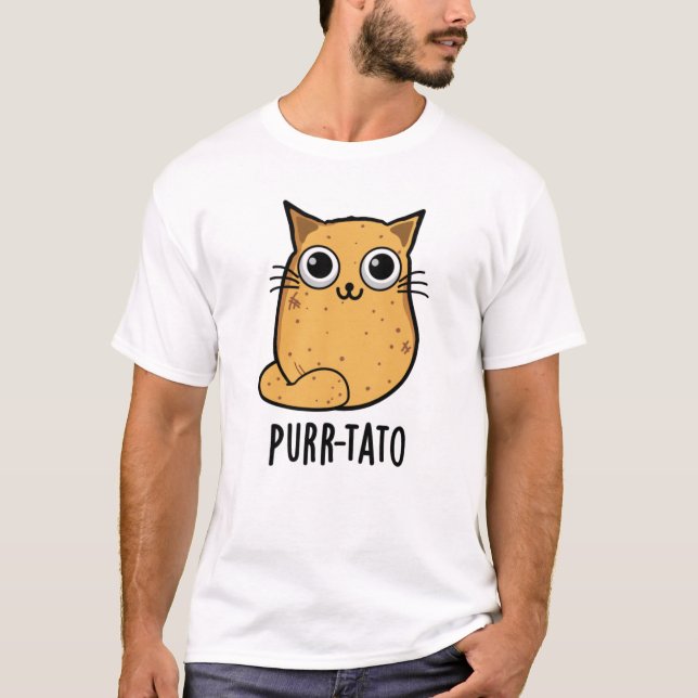 Purr-tato Funny Cat Potato Pun  T-Shirt (Front)