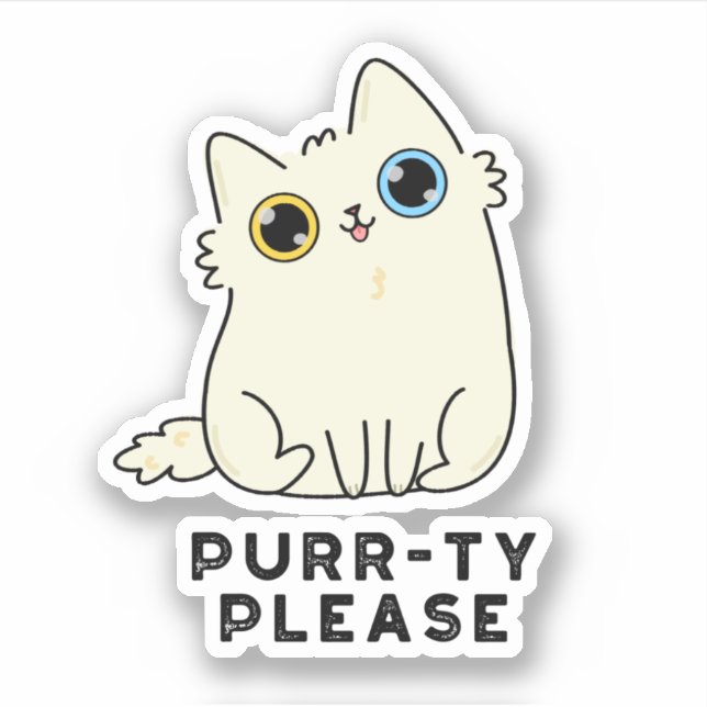 Purr-ty Please Funny Kitty Cat Pun  (Front)