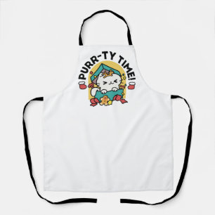 Purr-ty Time! - Festive Cat Christmas Design Apron