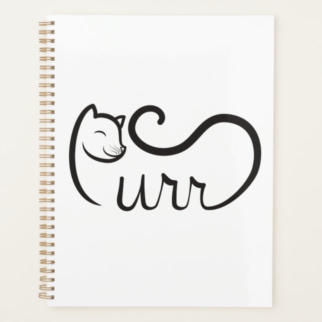 Purr Typography BLACK Planner (Front)