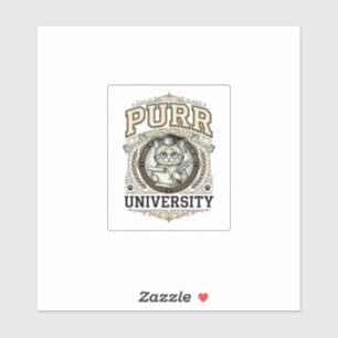 Purr University Cat Fake University Academy Vintag