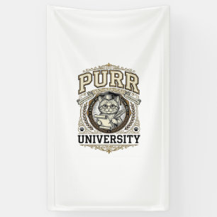Purr University Cat Fake University Academy Vintag Banner