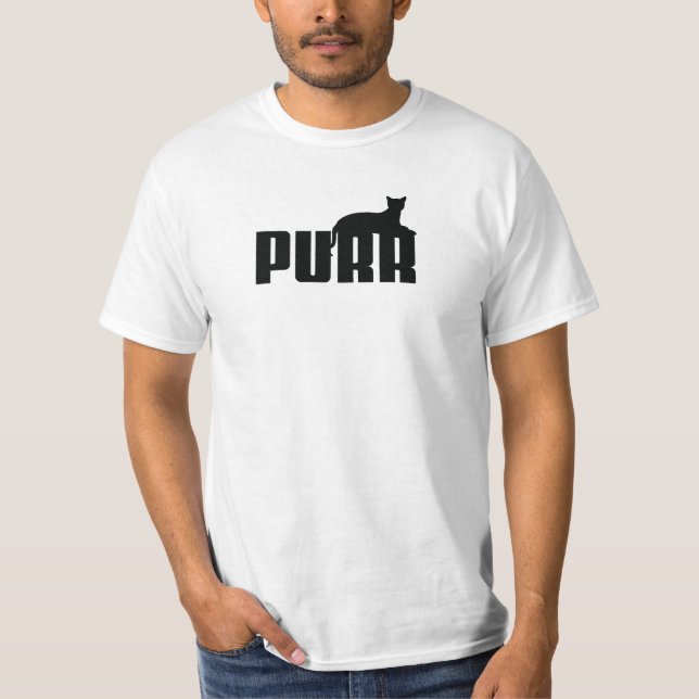 PURR with a resting cat T-Shirt (Front)