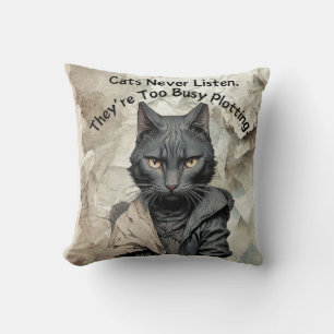 Purr Worthy Cat-loving Writer's Pillow