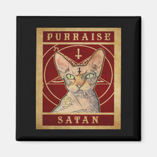 Purraise Satan Sphynx Cat Magnet