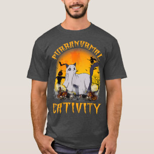 Purranormal Cativity Halloween, Cat In Ghost Trick T-Shirt