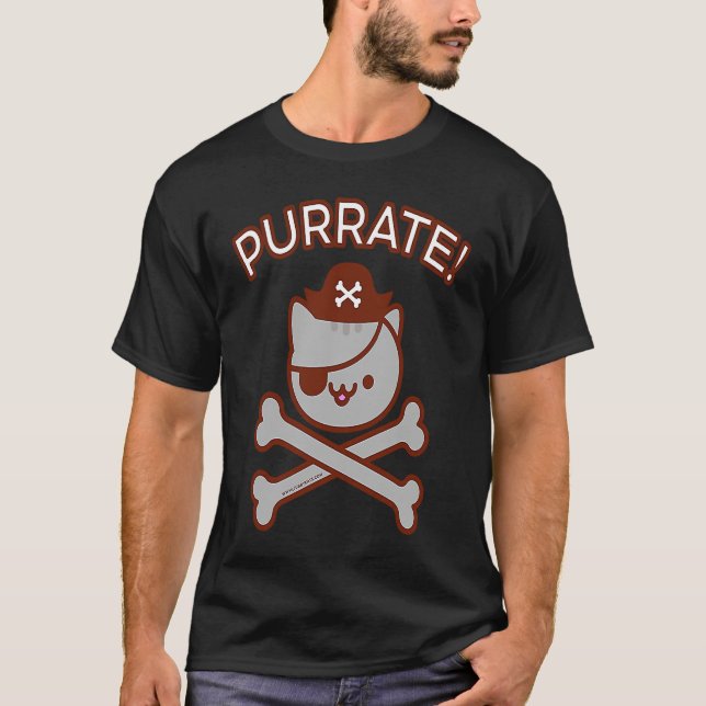 PURRATE  Cat Pirate Pun T-Shirt (Front)