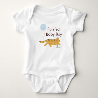 Purrfect Baby Boy Cat with Balloon Shirt