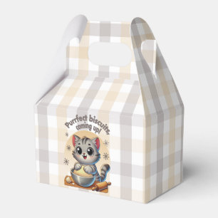 "Purrfect biscuits, coming up" Kneading Cat Favor Box