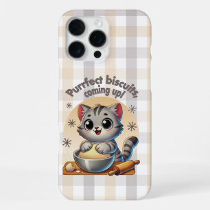 "Purrfect biscuits, coming up" Kneading Cat iPhone 16 Pro Max Case