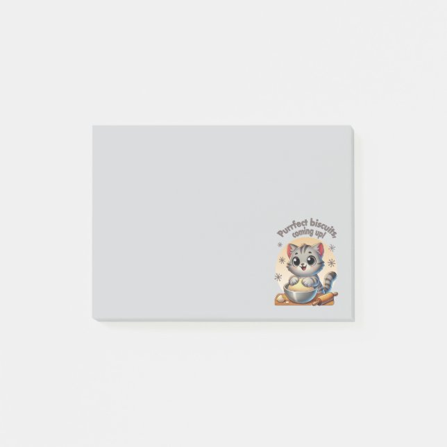 "Purrfect biscuits, coming up" Kneading Cat Post-it Notes (Front)