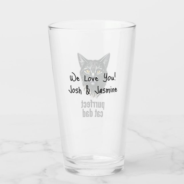 Purrfect Cat Dad Glass (Back)