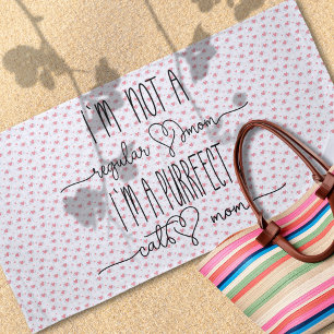 Purrfect Cat Mom Beach Towel