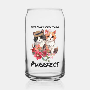 purrfect cat quote  can glass
