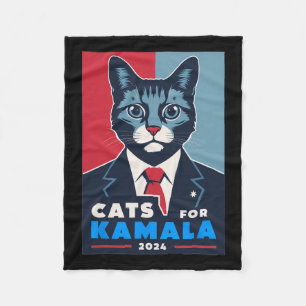Purrfect Cats For Kamala Harris 2024 President  Fleece Blanket