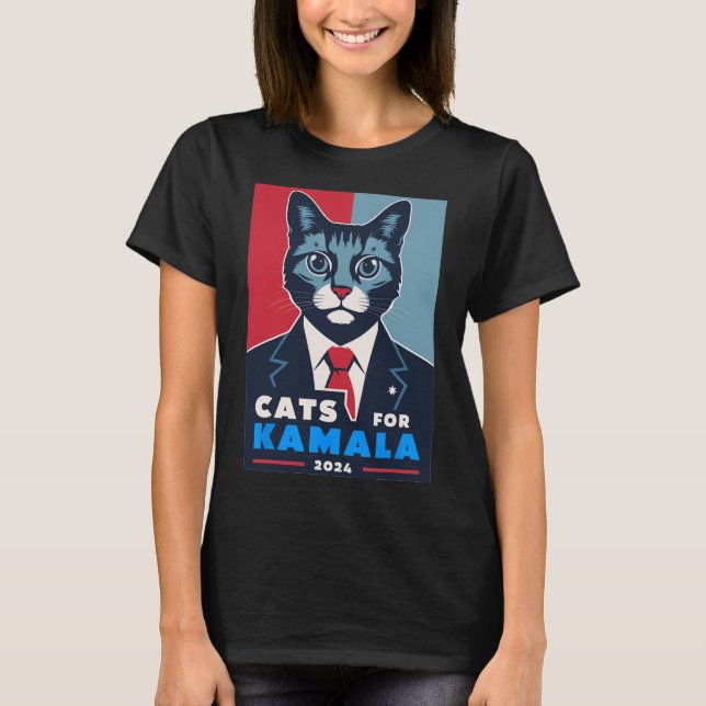 Purrfect Cats For Kamala Harris 2024 President  T-Shirt (Front)