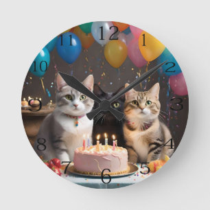 Purrfect Celebration: A Cat's Birthday Party, Round Clock