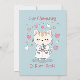 Purrfect Chemistry Valentine Holiday Card