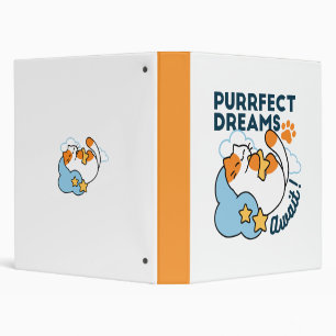 Purrfect Dreams Await – Cute Sleeping Cat Dreamy Binder