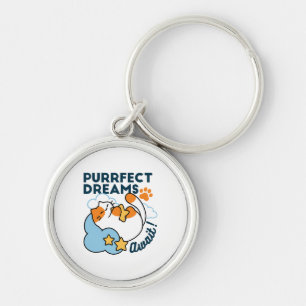 Purrfect Dreams Await – Cute Sleeping Cat Dreamy Keychain