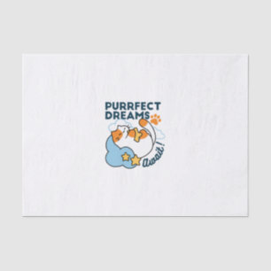 Purrfect Dreams Await – Cute Sleeping Cat Dreamy Tissue Paper