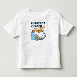 Purrfect Dreams Await – Cute Sleeping Cat Dreamy Toddler T-shirt