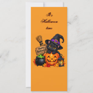 Purrfect Halloween Greeting - Black Cat Magic