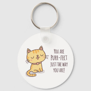 Purrfect Just The Way You Are Kitten Cat Keychain